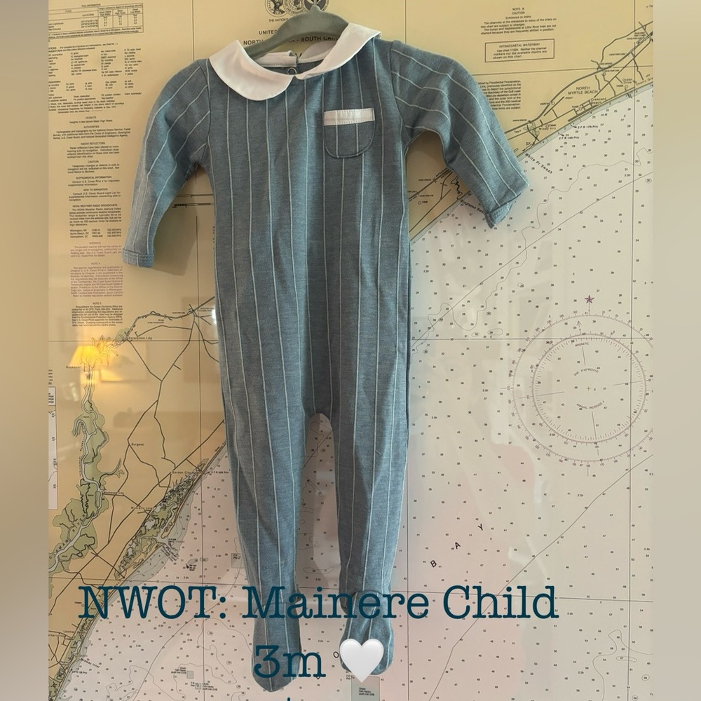 Mainere Child 3m Blue Striped One Piece NWOT